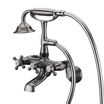 SUMERAIN Vintage Wall Mount Clawfoot Tub Faucet with Handshower, 3" to 9" Adjustable Holes Distance