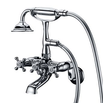 SUMERAIN Vintage Wall Mount Clawfoot Tub Faucet with Handshower, 3" to 9" Adjustable Holes Distance