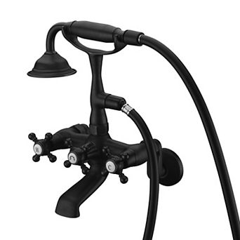 SUMERAIN Vintage Wall Mount Clawfoot Tub Faucet with Handshower, 3" to 9" Adjustable Holes Distance