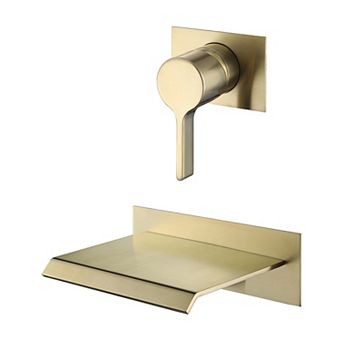 SUMERAIN Wall Mount Tub Faucet, Waterfall Tub Spout Single Handle with Rough in Valve High Flow