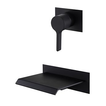SUMERAIN Wall Mount Tub Faucet, Waterfall Tub Spout Single Handle with Rough in Valve High Flow