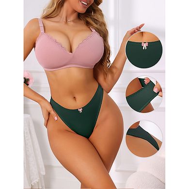 Women's Low Rise Thongs Ice Silk G-String T-Back Smooth Soft Underwear