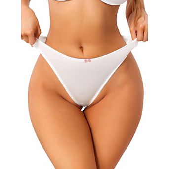 Women's Low Rise Thongs Ice Silk G-String T-Back Smooth Soft Underwear
