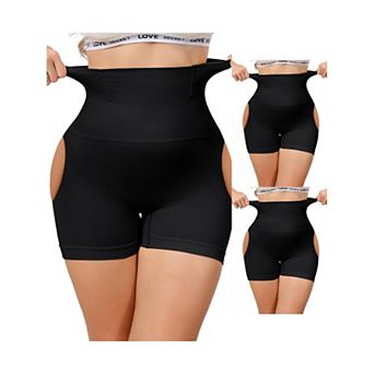 3 Packs Women's High Waisted Thigh Slimmer Tummy Control Under Dress Shorts Hip Lifting Body Shaper