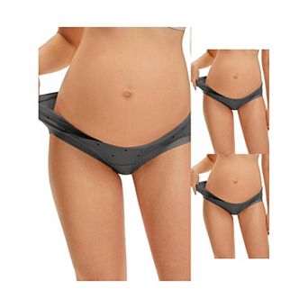 3 Packs Maternity Postpartum Underwear Low Rise Pregnancy Briefs with Belly Support V-Cut Waist
