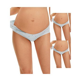 3 Packs Maternity Postpartum Underwear Low Rise Pregnancy Briefs with Belly Support V-Cut Waist