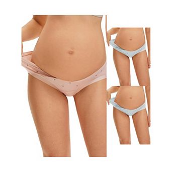 3 Packs Maternity Postpartum Underwear Low Rise Pregnancy Briefs with Belly Support V-Cut Waist