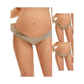 3 Packs Maternity Postpartum Underwear Low Rise Pregnancy Briefs with Belly Support V-Cut Waist