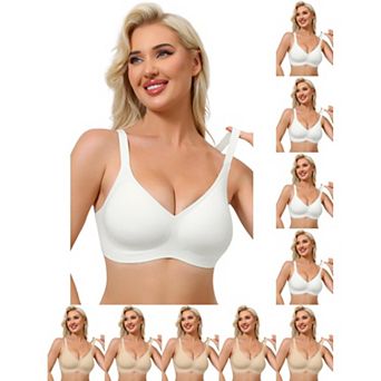 10 Packs Women's Push Up Wirefree Seamless Adjustable Straps Bras Light and Breathable Minimizers