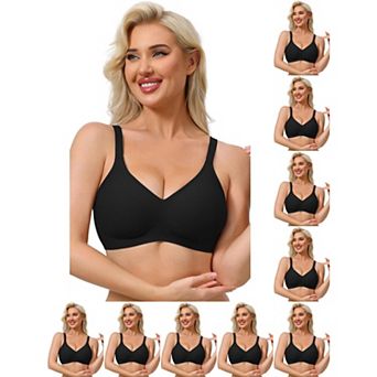 10 Packs Women's Push Up Wirefree Seamless Adjustable Straps Bras Light and Breathable Minimizers