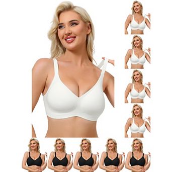10 Packs Women's Push Up Wirefree Seamless Adjustable Straps Bras Light and Breathable Minimizers