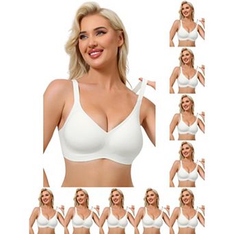 10 Packs Women's Push Up Wirefree Seamless Adjustable Straps Bras Light and Breathable Minimizers