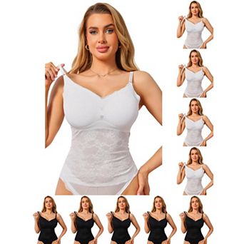 10 Packs Women's See Through Lace Camisole V Neck Spaghetti Strap Slim Fit Going Out Cami Tank