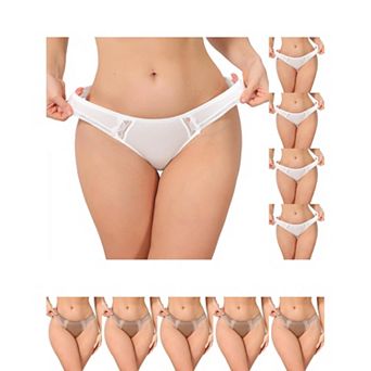 10 Packs Women's Lace Low Rise Bikini Underwear Breathable No Show Satin Briefs
