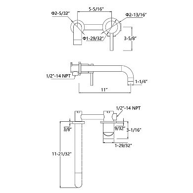SUMERAIN Wall Mount Tub Filler, Extra Long Spout with High Flow Rate, Includes Brass Rough-in Valve