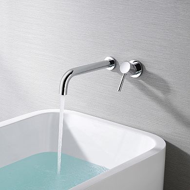 SUMERAIN Wall Mount Tub Filler, Extra Long Spout with High Flow Rate, Includes Brass Rough-in Valve