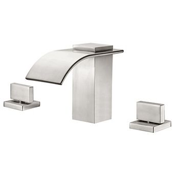 SUMERAIN Two Handle Waterfall Roman Bathtub Faucet with High Flow Rate Waterfall Spout, Deck Mount