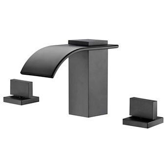 SUMERAIN Two Handle Waterfall Roman Bathtub Faucet with High Flow Rate Waterfall Spout, Deck Mount