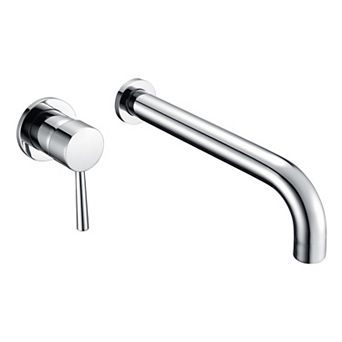 SUMERAIN Lefthand Single Handle Wall Mount Bathroom Tub Faucet, Solid Brass Long Spout