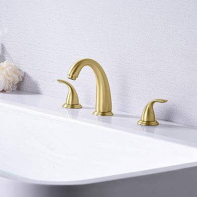 SUMERAIN 2 Handle Deck Mount Widespread Roman Bathtub Faucet with Valve, High Flow Rate