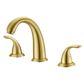 SUMERAIN 2 Handle Deck Mount Widespread Roman Bathtub Faucet with Valve, High Flow Rate