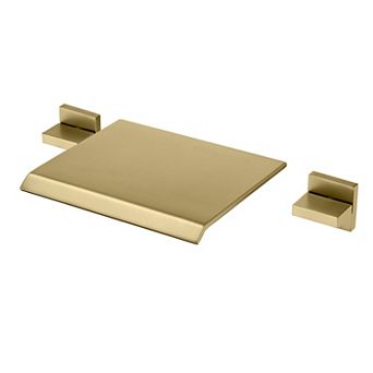 SUMERAIN Wall Mount Waterfall Tub Filler, Two Handle with Solid Brass Rough in Valve, High Flow Rate