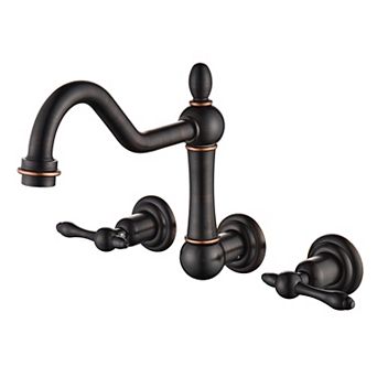 SUMERAIN Vintage Wall Mount Roman Tub Faucet, 3 Hole 8 in Center, Solid Brass
