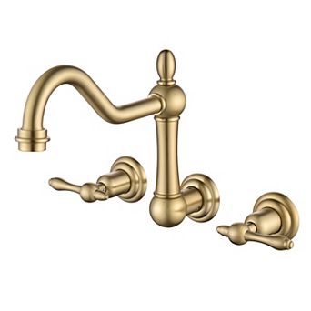 SUMERAIN Vintage Wall Mount Roman Tub Faucet, 3 Hole 8 in Center, Solid Brass