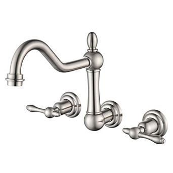 SUMERAIN Vintage Wall Mount Roman Tub Faucet, 3 Hole 8 in Center, Solid Brass