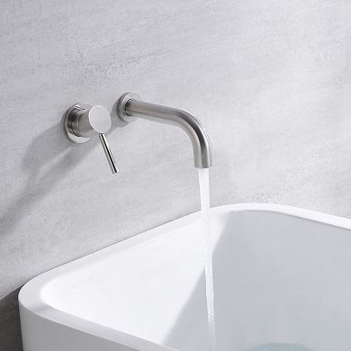 SUMERAIN Single Handle Wall Mount Bathroom Tub Faucet Set with Lefthand Handle and Rough in Valve