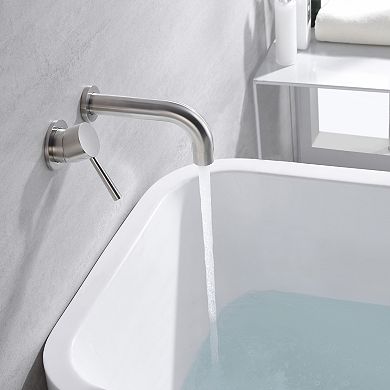 SUMERAIN Single Handle Wall Mount Bathroom Tub Faucet Set with Lefthand Handle and Rough in Valve