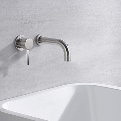 SUMERAIN Single Handle Wall Mount Bathroom Tub Faucet Set with Lefthand Handle and Rough in Valve