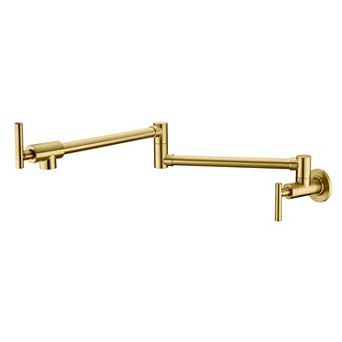 SUMERAIN Wall Mount Wall Mount, Folding Faucet with Double Joint Swing Arms, Two Handle Design