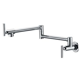 SUMERAIN Wall Mount Wall Mount, Folding Faucet with Double Joint Swing Arms, Two Handle Design