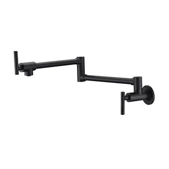 SUMERAIN Wall Mount Wall Mount, Folding Faucet with Double Joint Swing Arms, Two Handle Design