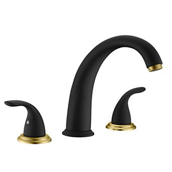 SUMERAIN Classic Roman Tub Faucet, Widespread 2 Handle 3 Hole Bathtub Faucet with Valve