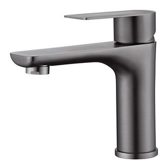 SUMERAIN Single Hole Bathroom Sink Faucet, Modern 304 Stainless Steel Lead-Free Vanity Sink Faucet