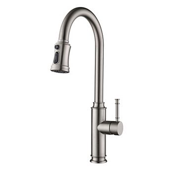 SUMERAIN Pull-Down Kitchen Faucet with Pull Out Sprayer, Single Handle High Arc, Stainless Steel