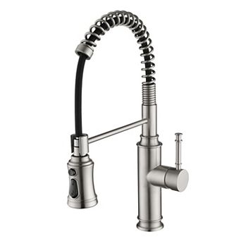 SUMERAIN Pull-Out Spring Sprayer Kitchen Sink Faucet with 360° Rotating Spout and Single Handle