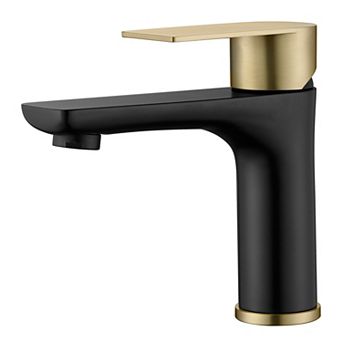 SUMERAIN Single Hole Bathroom Sink Faucet, Modern 304 Stainless Steel Lead-Free Vanity Sink Faucet