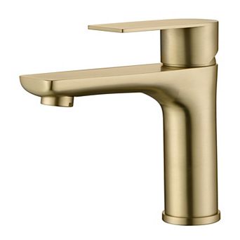 SUMERAIN Single Hole Bathroom Sink Faucet, Modern 304 Stainless Steel Lead-Free Vanity Sink Faucet