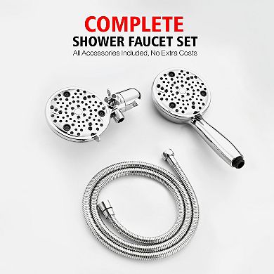 SUMERAIN 3-in-1 Dual Shower Head Combo with 8 Modes, Water-Saving, Ultimate Comfort, Sleek Design