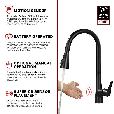 SUMERAIN Handfree Pull-Down Kitchen Faucet, Touchless Free Motion Sensor Kitchen Faucet