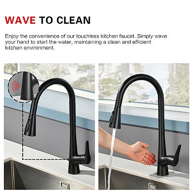 SUMERAIN Handfree Pull-Down Kitchen Faucet, Touchless Free Motion Sensor Kitchen Faucet