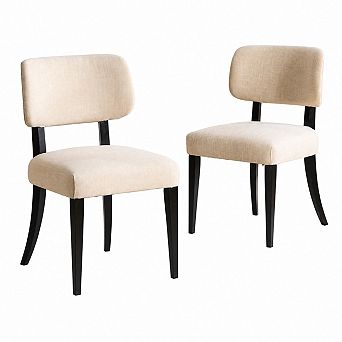 Heybly Set of 2 Wooden Dining Chairs with Foam Cushions and Rubberwood Legs