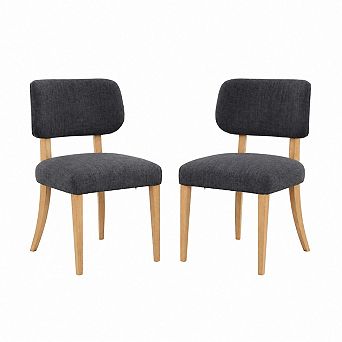 Heybly Set of 2 Wooden Dining Chairs with Foam Cushions and Rubberwood Legs