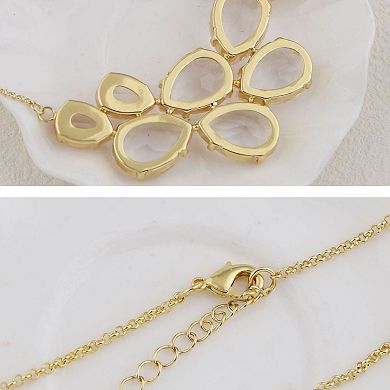 Women's Teardrop Cluster Statement Bib Pendant Necklace