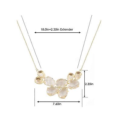 Women's Teardrop Cluster Statement Bib Pendant Necklace