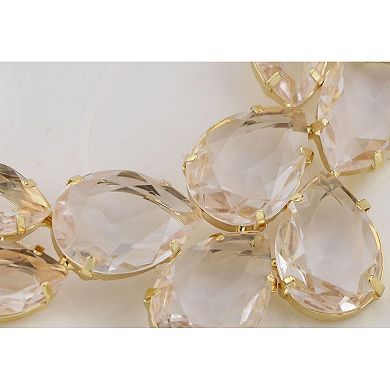 Women's Teardrop Cluster Statement Bib Pendant Necklace
