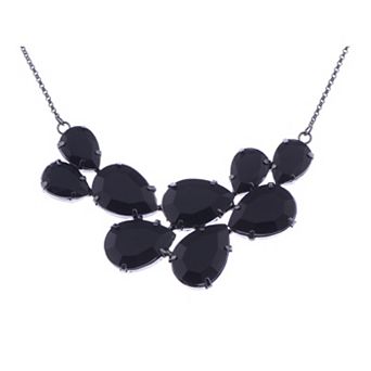 Women's Teardrop Cluster Statement Bib Pendant Necklace